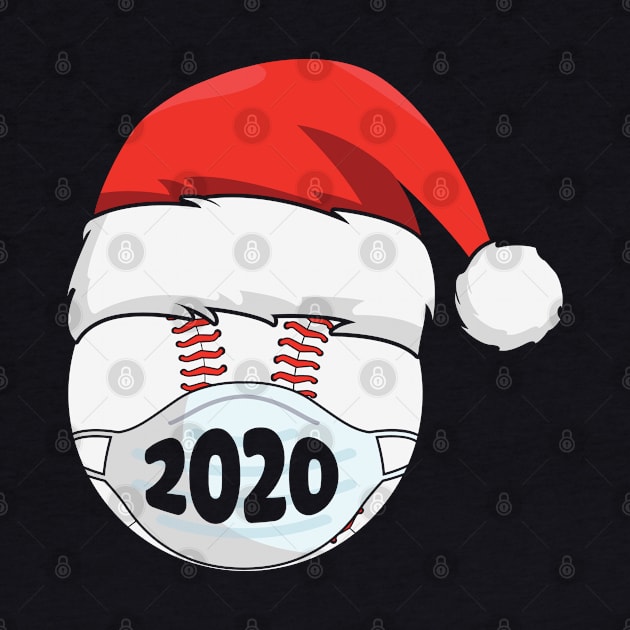 2020 Baseball Santa hat Face Mask Quarantined Christmas Gift by BadDesignCo